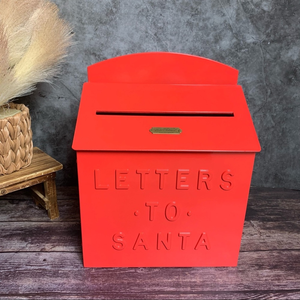 Hearth & Hand ~ Metal 'Letters To Santa' Mailbox Red